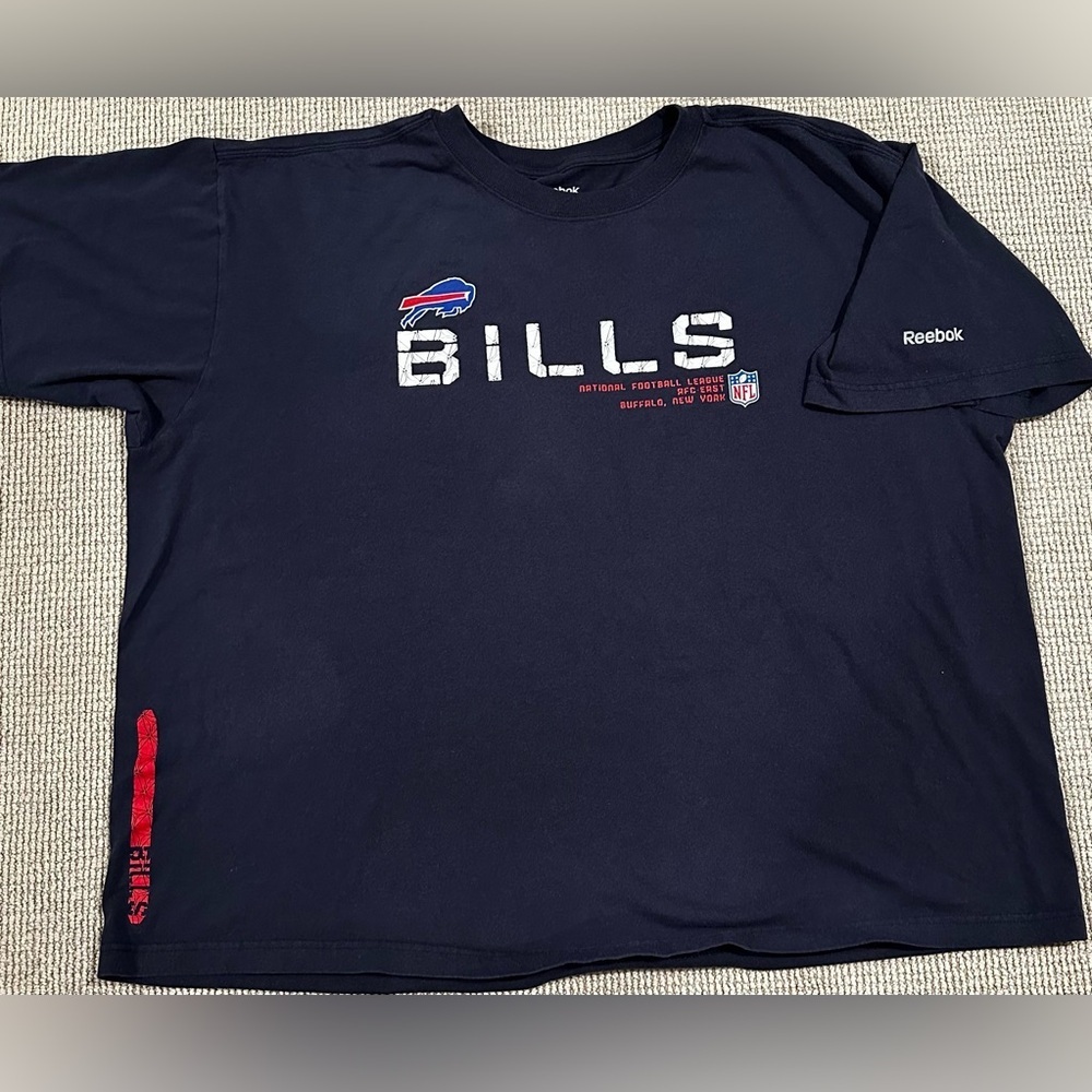 Reebok Men's Navy Blue Buffalo Bills T-Shirt Size 2XL